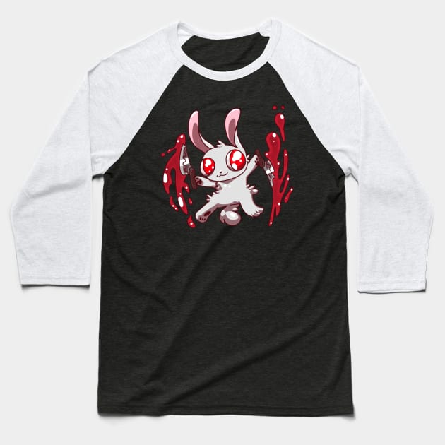 Homocide Bunny Baseball T-Shirt by Pyrospin